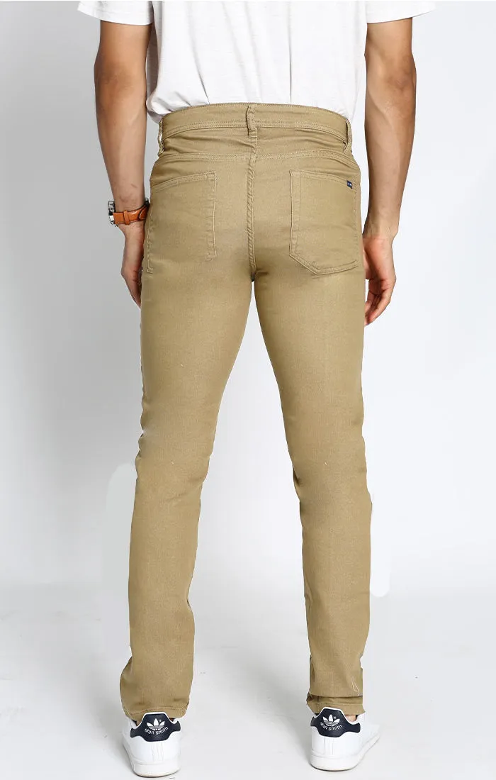 Straight Fit Stretch Sateen 5 Pocket Pant