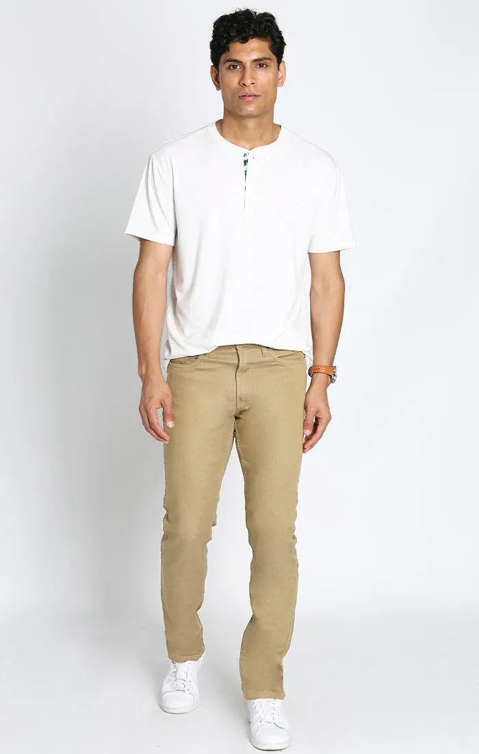 Straight Fit Stretch Sateen 5 Pocket Pant