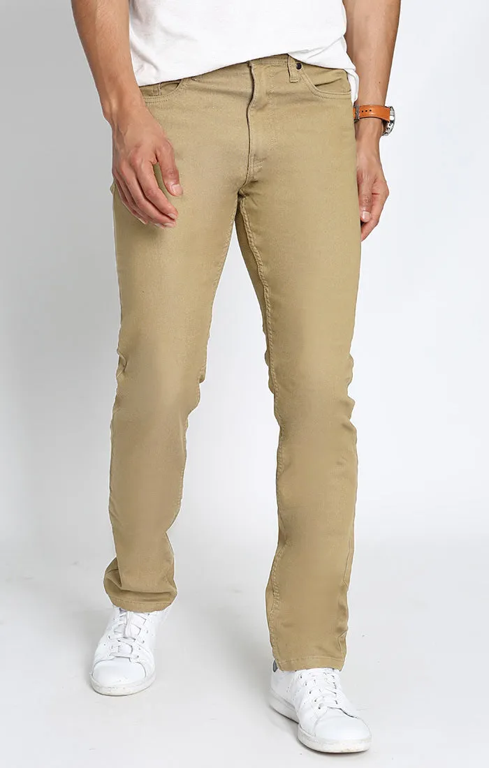 Straight Fit Stretch Sateen 5 Pocket Pant