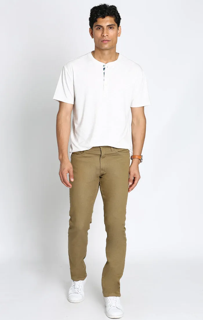 Straight Fit Stretch Sateen 5 Pocket Pant