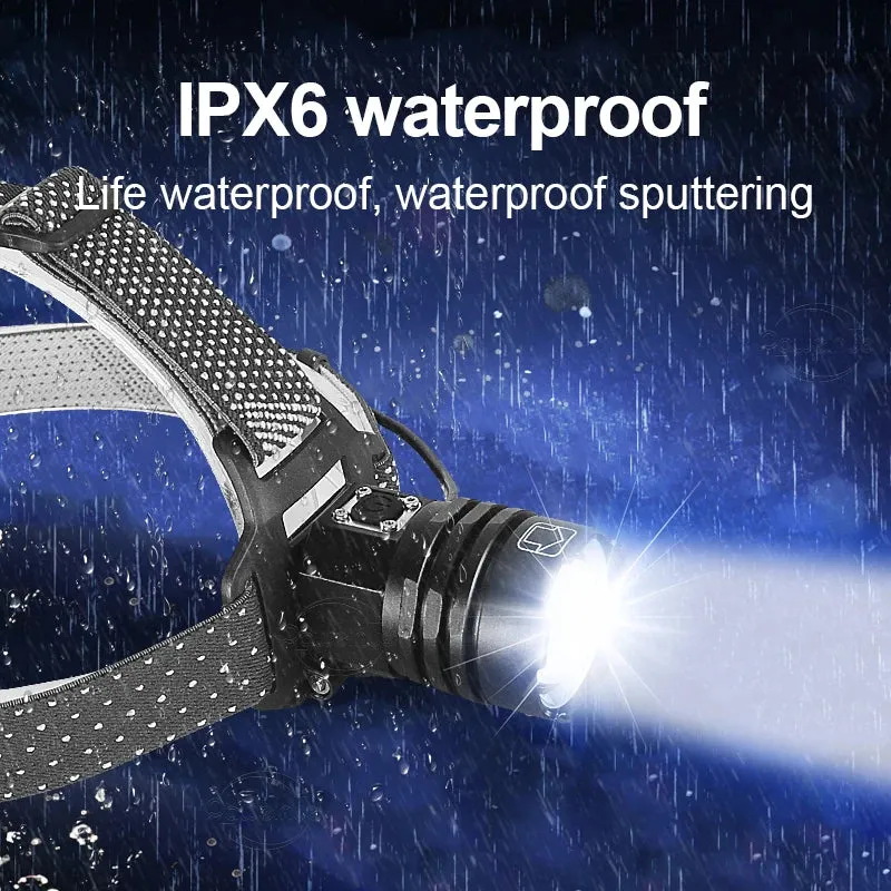 Super Bright XHP360 Powerful LED Headlamp USB Rechargeable High Power Headlight XHP90 3Mode 18650 IP6 Waterproof Head Flashlight