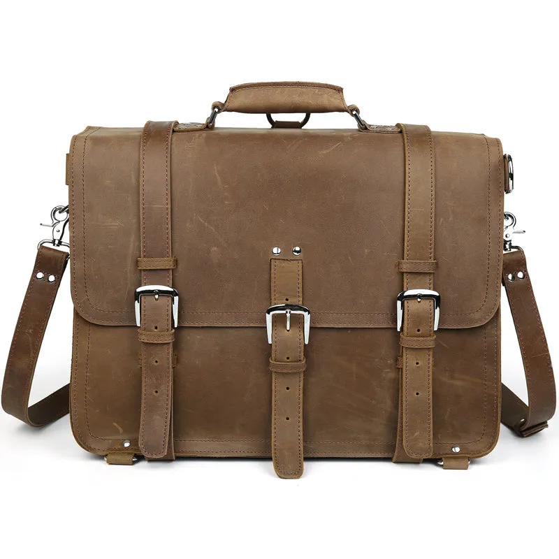 TIDING Travel Backpack Adventure Shoulder Bag Multi-function Genuine Leather Bag 17 inch Laptop Carry on Bag 50494
