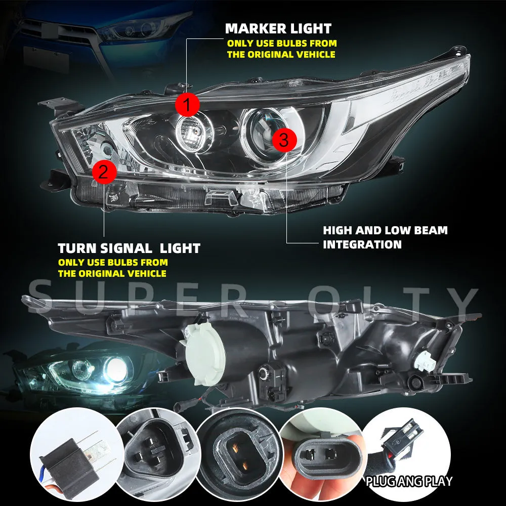 Toyota Yaris  2013-2016 Modified headlight Upgrade to led head lamp with Daytime running light