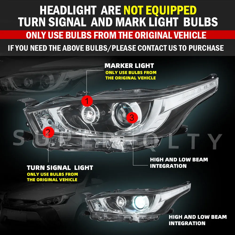 Toyota Yaris  2013-2016 Modified headlight Upgrade to led head lamp with Daytime running light