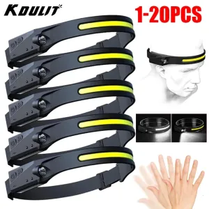 USB Rechargeable Sensor LED Headlamp Headlight Led Head Torch With Built-in Battery Head Flashlight For Camping Fishing Lantern
