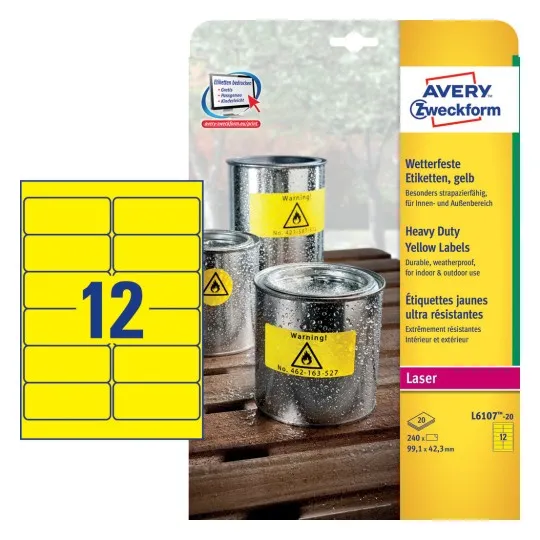 Weatherproof Film Labels 99.1 x 42.3 MM