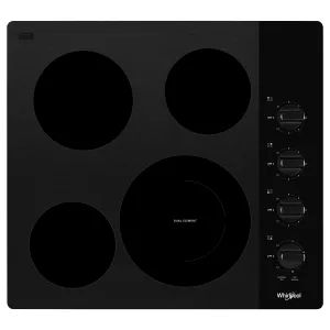 Whirlpool 24-inch Built-in Electric Cooktop with FlexHeat™ Element WCE55US4HB