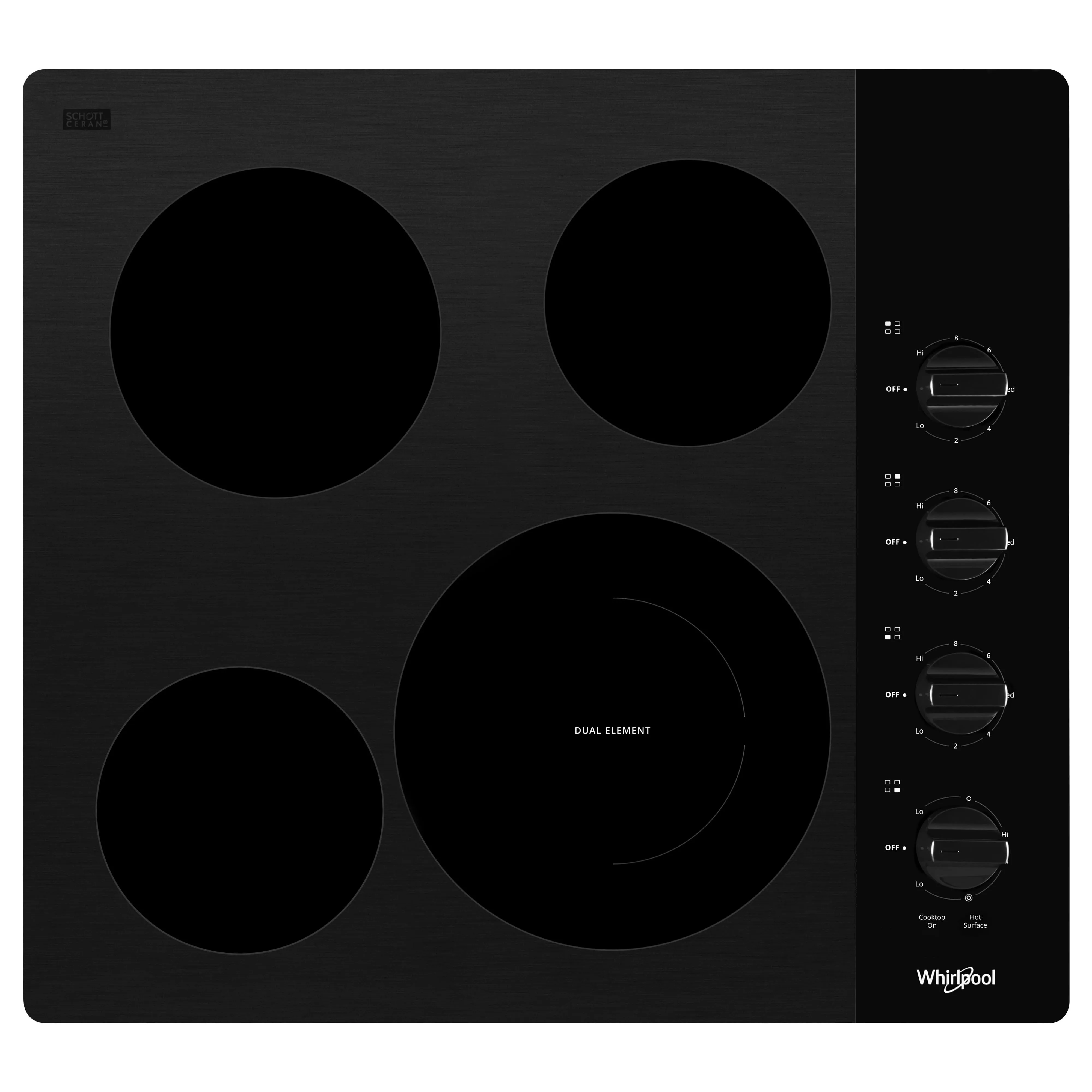 Whirlpool 24-inch Built-in Electric Cooktop with FlexHeat™ Element WCE55US4HB