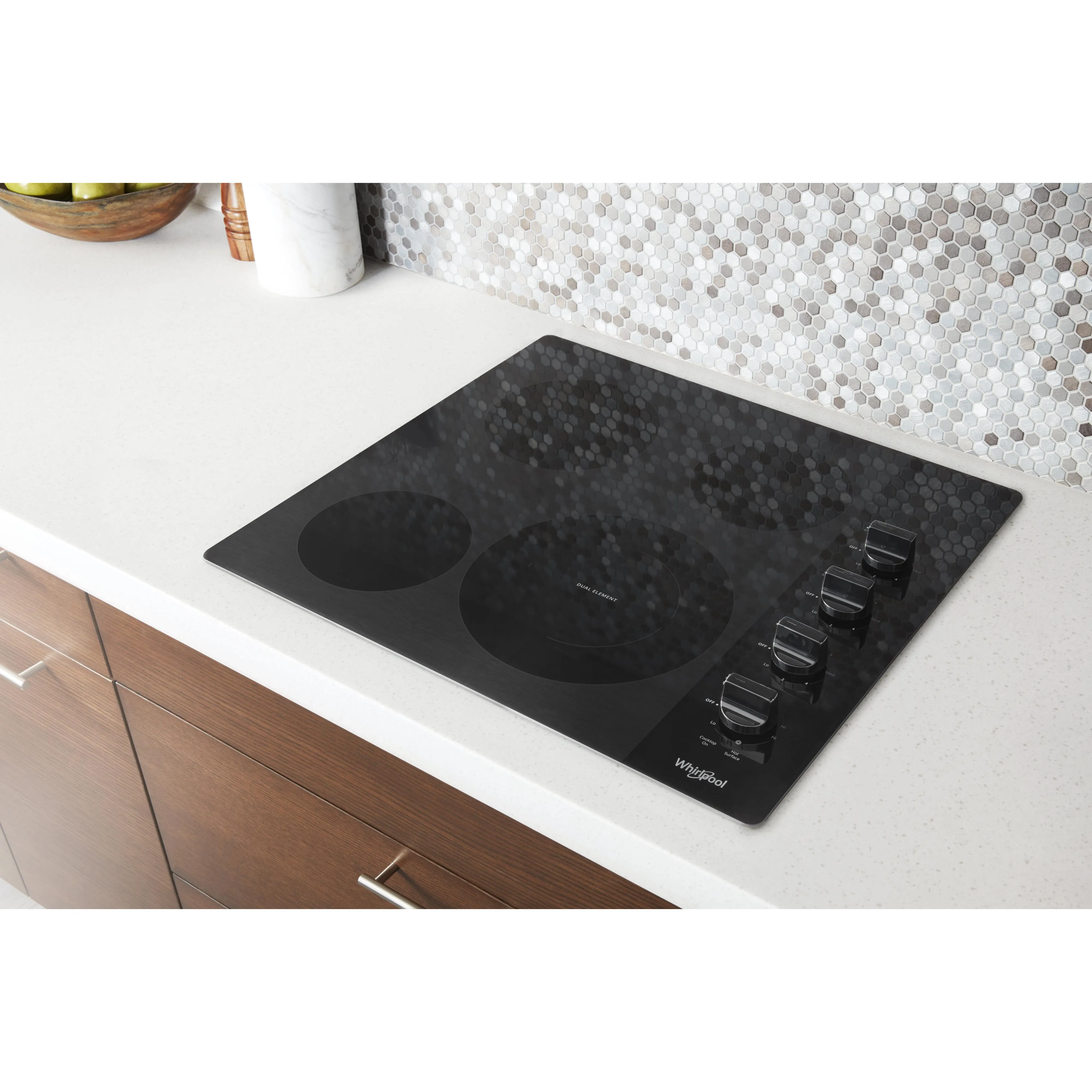 Whirlpool 24-inch Built-in Electric Cooktop with FlexHeat™ Element WCE55US4HB
