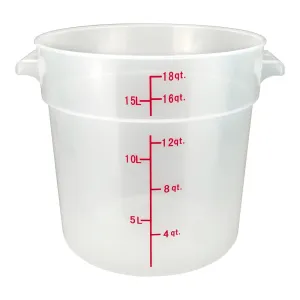 Winco PTRC-18 18qt Round Storage Container, Translucent, PP
