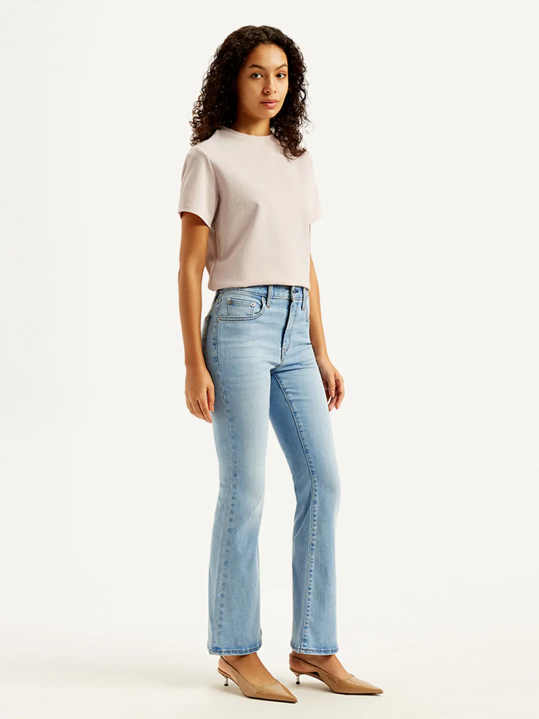 Women's Mid Rise 726 Flared Fit Light Blue Jeans