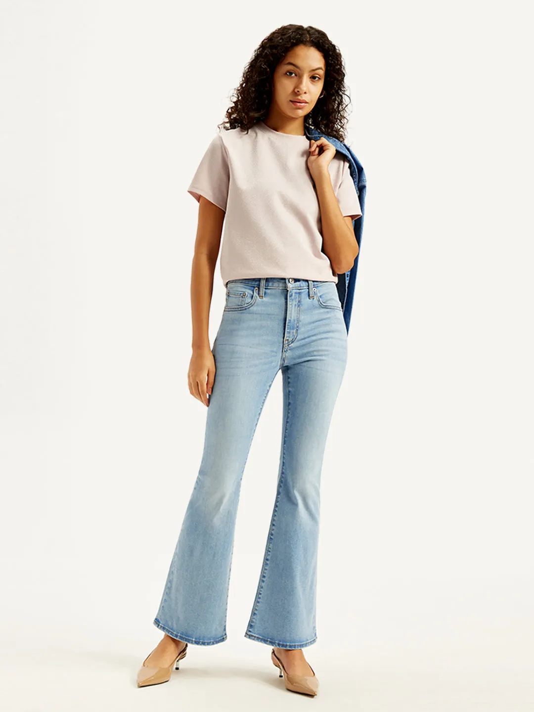 Women's Mid Rise 726 Flared Fit Light Blue Jeans