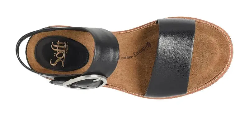 Womens Sofft Bali  Adjustable Leather Sandal with Buckle Detail