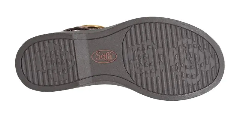 Womens Sofft Bali  Adjustable Leather Sandal with Buckle Detail