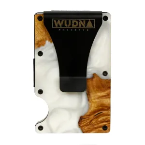WUDN Adventure Handcrafted Wallet Resin & Wood RFID Blocking Clip Arctic White