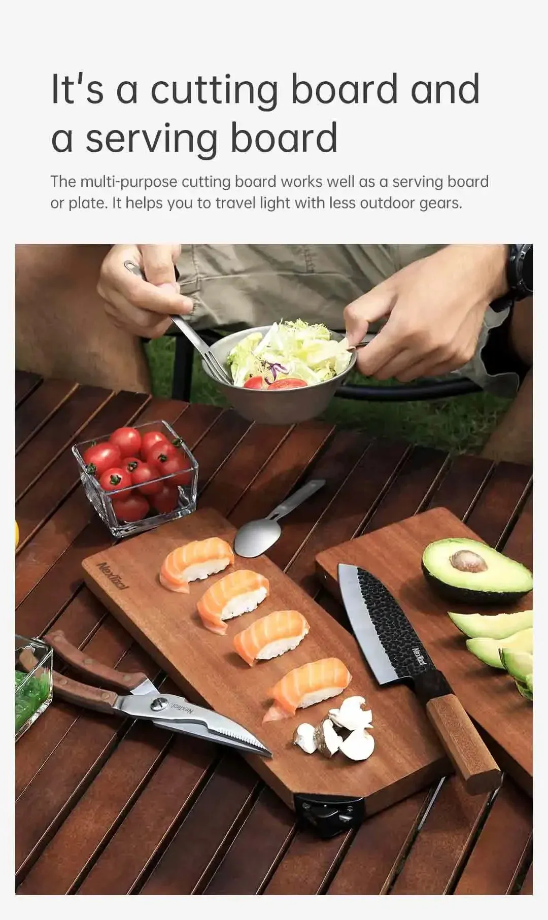 Xiaomi Nextool Campsite Cooking Set Outdoor Camping Portable Knife Scissors Vegetable Board Multi functional Tool Accessories